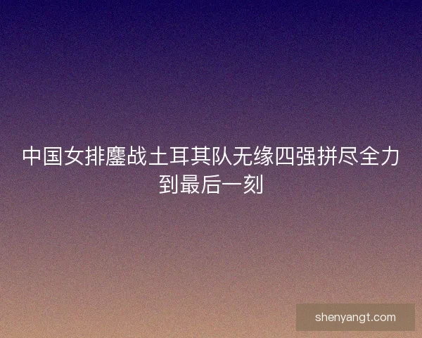 中国女排鏖战土耳其队无缘四强拼尽全力到最后一刻